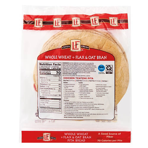 L'oven Fresh Whole Wheat with Flax & Oat Bran Bread, 8 oz